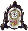 Ansonia Clock Co., New York, NY, "La Verdon" Royal Bonn, 8 day, time and strike, porcelain mantel clock with visible escapement, c1901