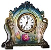 Ansonia Clock Co., New York, NY, "La Chartres" Royal Bonn, 8 day, time and strike, porcelain mantel clock, c1904