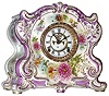 Ansonia Clock Co., New York, NY, "La Cantal" Royal Bonn, 8 day, time and strike, porcelain mantel clock with visible escapement, c1901
