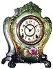 Ansonia Clock Co., New York, NY, "La Plaine" Royal Bonn, 8 day, time and strike, porcelain mantel clock, c1904