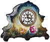 Ansonia Clock Co., New York, NY, "La Nord" Royal Bonn, 8 day, time and strike, porcelain mantel clock with visible escapement, c1904