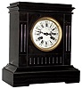 French, 8 day, time and strike, black slate mantel clock, retailed by Bigelow Kennard, Boston, c1900