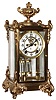 Ansonia Clock Co., New York, NY, "Marquis", 8 day, time and strike, brass and glass crystal regulator mantel clock with visible escapement, c1904