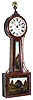 Alfred L. Gates mahogany 8 day weight driven banjo timepiece, 19th century