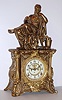 Ansonia Clock Co., New York, NY cast metal figural clock, "MINERVA" with Philosopher statue, c1890
