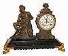 Ansonia Clock Co., New York, NY, "TROUBADOUR", cast metal figural clock, 8 day, time and strike, c1894
