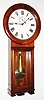 Seth Thomas Clock Co., Thomaston, Conn., "Regulator No. 2" wall clock, 8 day, time only, weight driven movement in a mahogany case with painted metal dial, c1885