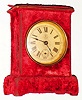 F. Kroeber Clock Co., New York, NY, "Plush No. 2" 30 hour alarm clock, c1884