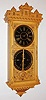 Ithaca Calendar Clock Co., Ithaca, New York "Hanging Belgrade No. 5 1/2" in new reproduction case wall clock, 30 day, time and perpetual calendar, double spring driven movement in an oak case with paper dials