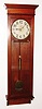 New Haven Clock Co., New Haven, Conn., "Stanton" wall regulator clock, 8 day, time only, weight driven movement with maintaining power in a mahogany case with paper dial, brass weight, beat indicator and pendulum bob, c1911