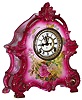 Ansonia Clock Co., New York, NY, "La Bretagne" Royal Bonn, 8 day, time and strike, porcelain mantel clock with visible escapement, c1895
