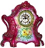 Ansonia Clock Co., New York, NY, "La Layon" Royal Bonn, 8 day, time and strike, porcelain mantel clock with visible escapement, c1904