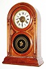 Atkins Clock Co., "Round Top No. 2", 30 hour, time and strike, /alarm mantel clock, c1873.