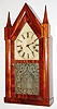 Elisha Manross, 30 hour, time and strike, steeple or sharp gothic mantel clock, c1850