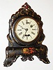 Terryville Mfg. Co., Terryville, Conn., 30 hour, torsion pendulum iron front mantel timepiece, c1852
