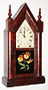 Jerome and Co., New Haven, Conn., 8 day, time and strike steeple or sharp gothic mantle clock, c1875.
