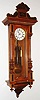 Remember, Germany, walnut, 8 day, time and strike, weight driven Vienna regulator, c1900