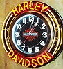 Harley Davidson neon electric wall clock, c1985