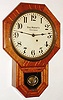 Ball Watch Co., Cleveland, Ohio, oak 8 day short drop school clock with Seth Thomas 41AF time only movement, c1900