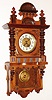 Carl Werner, Germany, walnut, 8 day, time and strike, wall clock, c1890