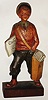 German paper boy carved and painted wood whistler, c1930
