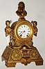 Seth Thomas and Sons, Thomaston, Conn., "No. 8030" cast metal figural case with French bronze finish, 15 day time and strike mantel clock, c1874