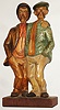 German, "Old Friends", double figure mechanical whistler (both with mechanisms), c1910