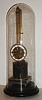 Reproduction Asian upside-down 8 day swinger signed "Huguenin A Paris" on marble base with glass dome, modern