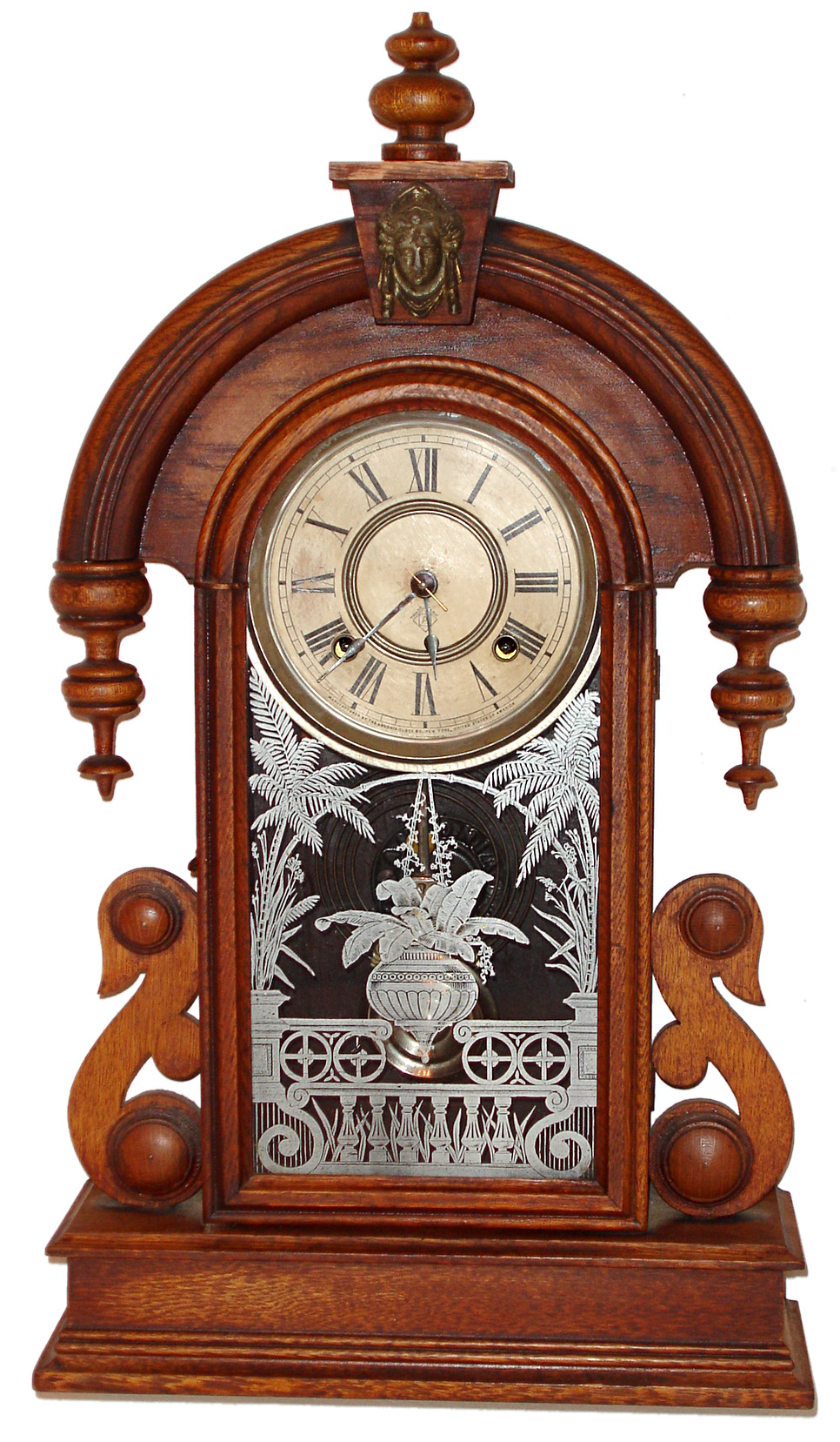Ansonia Clock Co., Brooklyn, New York, "Parisian" shelf clock, 8 days time and strike, spring driven movement in an oak case, c1874, — Antique Clocks Price Guide