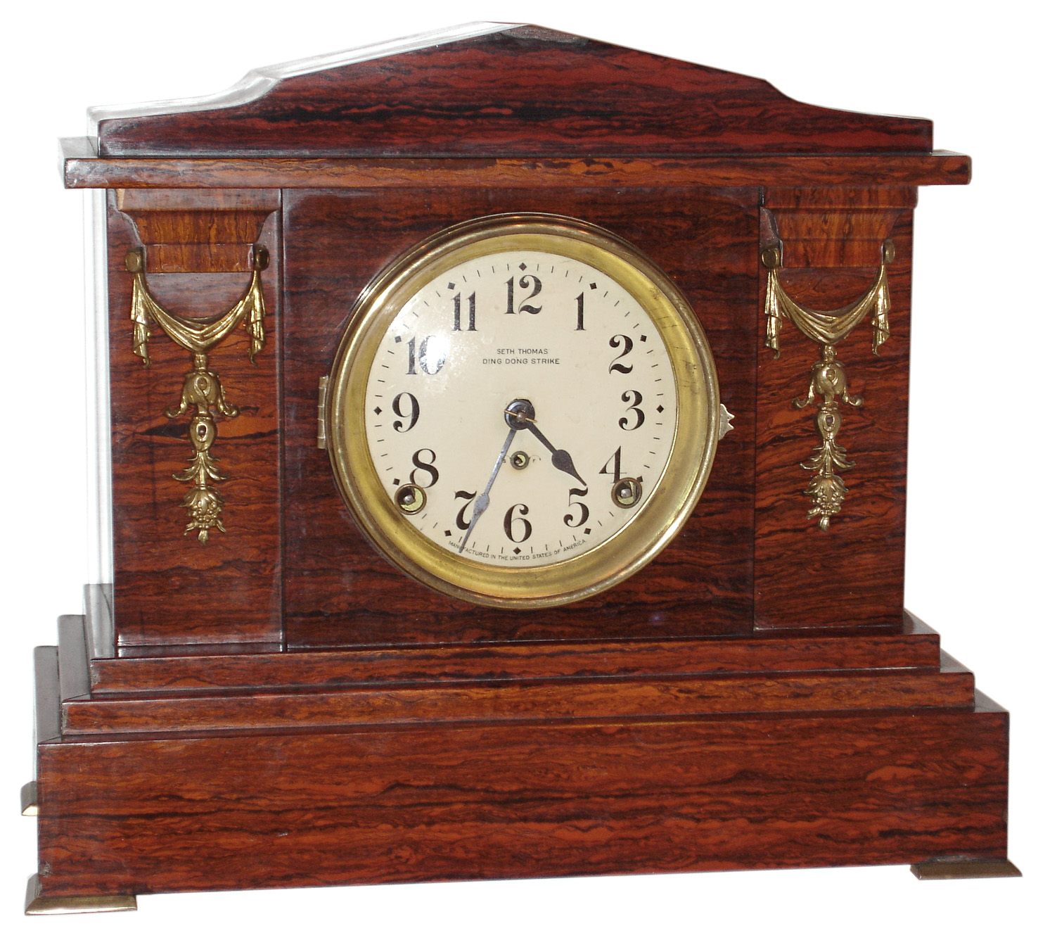 Seth Thomas Clock Co., Thomaston, Conn., "Ding Dong Strike No. 2" Adamantine shelf clock, 8 days time and strike, spring driven movement, c1913, — Antique Clocks Price Guide