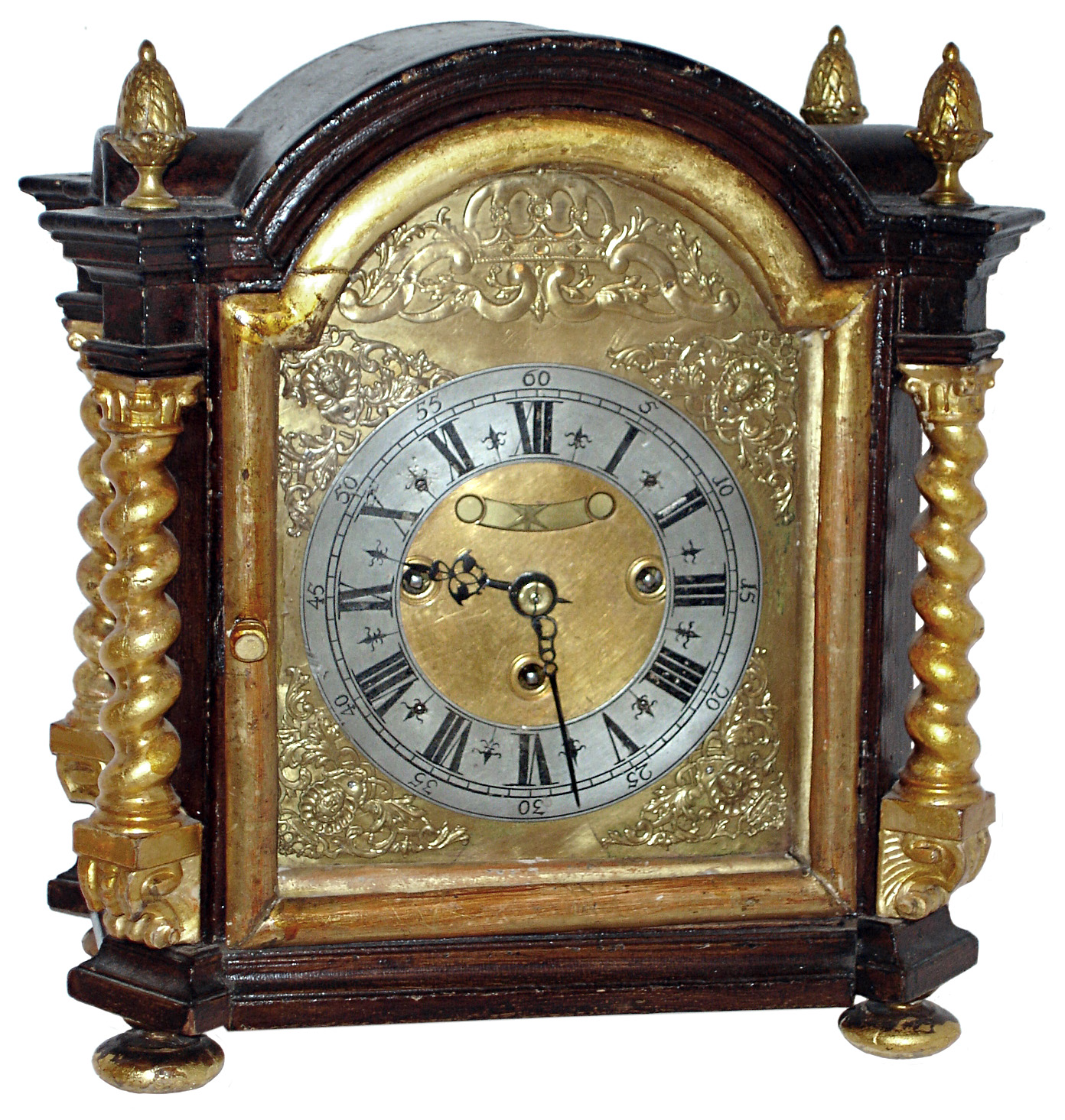 Johannes Friderich Schmidt, Kuttenberg, Austria, 3-Fusee Bracket clock, two day duration, crown verge, striking the quarters on 3 bells and the hour on a single bell, c1750 — Antique Clocks Price Guide