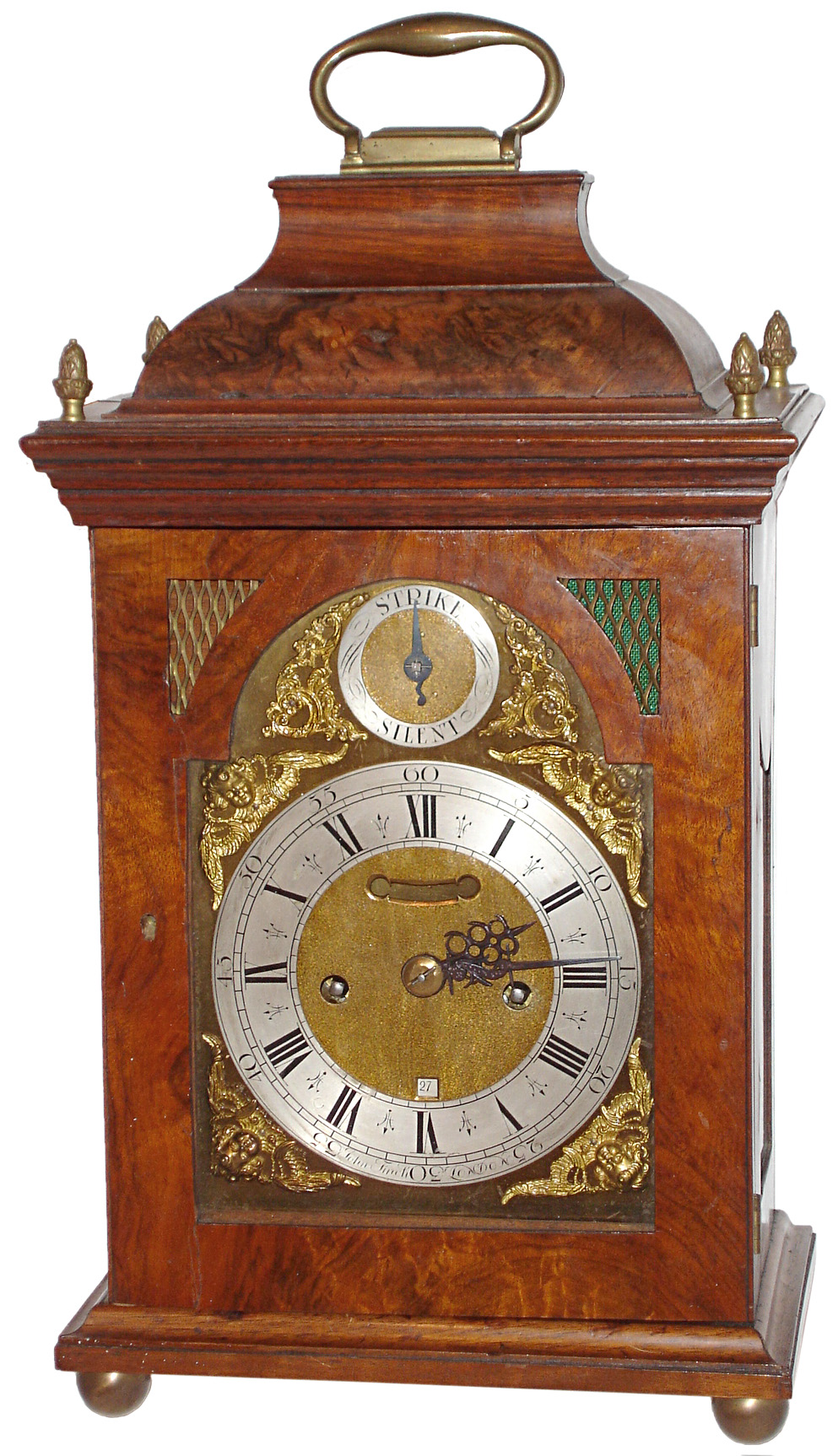John Finch, London, burled walnut 8 days, double fusee bracket clock, c1700 movement in later case — Antique Clocks Price Guide