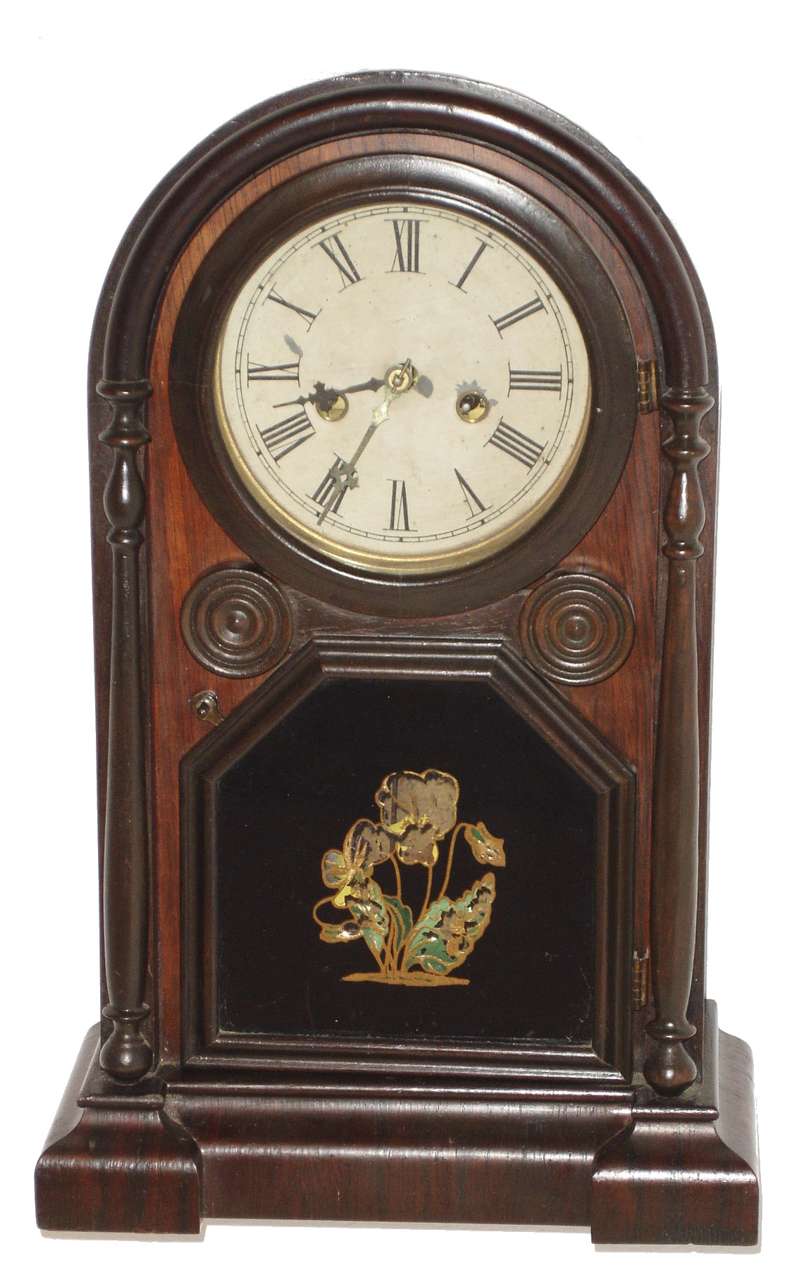 Welch, Spring &amp; Co., Forestville, Conn., "Italian No. 1" rosewood 30 hours, time and strike, shelf clock, c1878 — Antique Clocks Price Guide