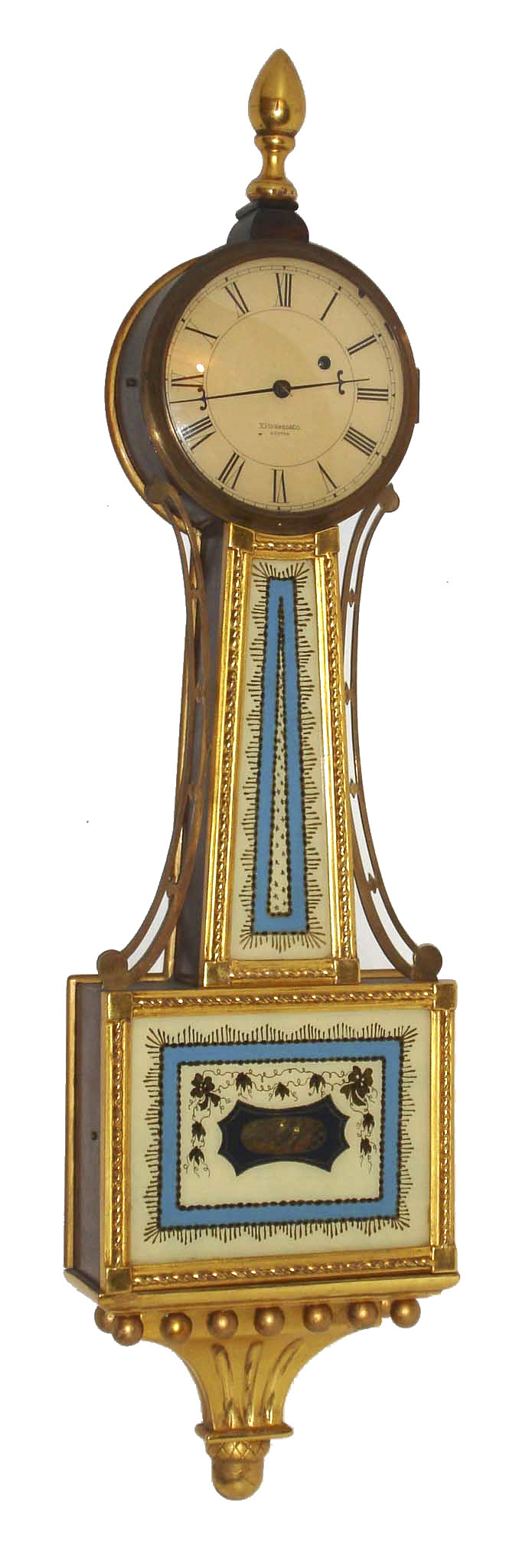 E. Howard &amp; Co., Boston, Mass., 8 days, gilt front presentation patent or banjo timepiece. c1925 — Antique Clocks Price Guide