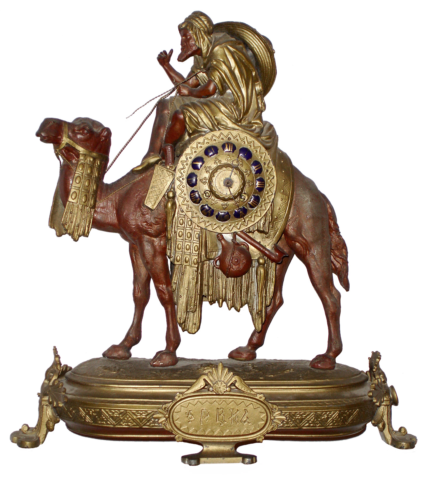 French figural clock, cast brass and bronze, Japy Freres 8 days, time and strike, movement also signed Blot &amp; Drouard, Paris, c1880 — Antique Clocks Price Guide