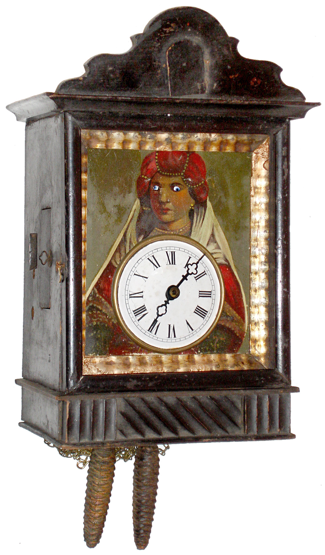 German moving eye 30 hours, weight driven hanging cuckoo clock, c1870 — Antique Clocks Price Guide
