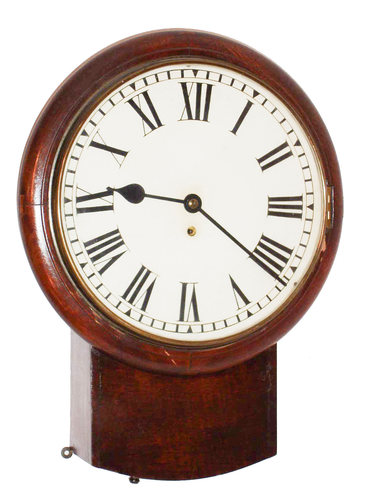 English drop dial 8 days, mahogany hanging timepiece with fusee movement, c1900 — Antique Clocks Price Guide