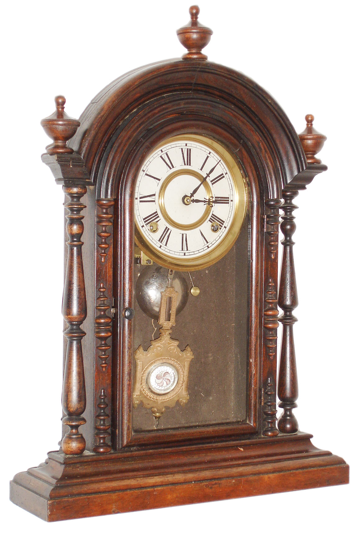 Welch, Spring and Co., Forestville, Conn. "Parepa V.P." rosewood 8 days, time and strike, mantel clock, c1880 — Antique Clocks Price Guide