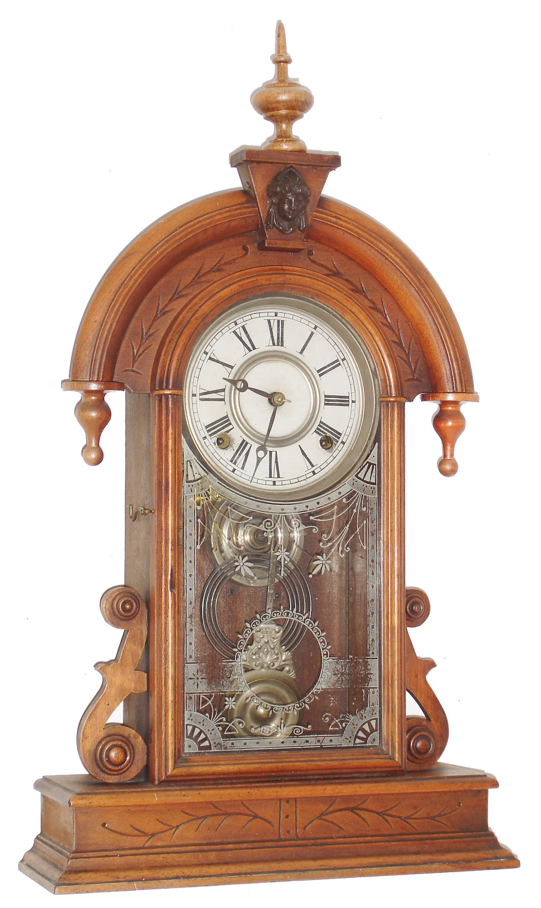 E. N. Welch Mfg. Co., Forestville, Conn. "Parisian (Improved)" walnut 8 days, time and strike, parlor clock, c1885 — Antique Clocks Price Guide