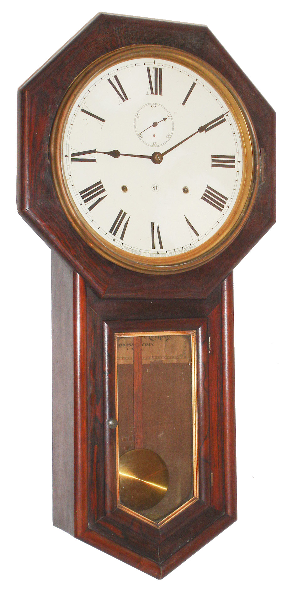 Seth Thomas Clock Co., Thomaston, Conn., "World" rosewood 8 days, time and strike, spring driven wall clock, c1896 — Antique Clocks Price Guide