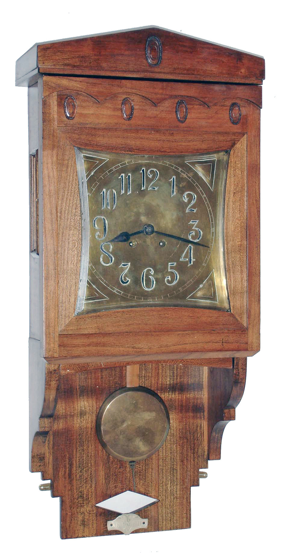 Berger and Wuerker, Leipzig, Germany "Berliner" style walnut 8 days, time and strike, spring driven wall clock, c1912 — Antique Clocks Price Guide