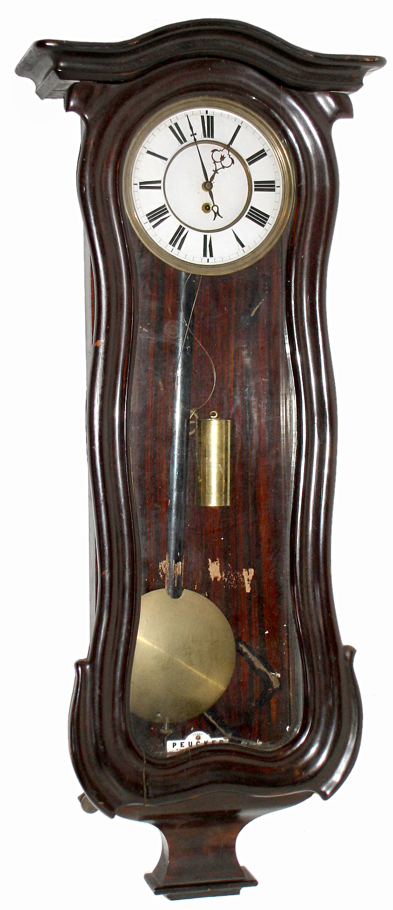 Franz Peucker, Wien, Austrian walnut 8 days, time only, weight driven Vienna Regulator wall clock, c1890 — Antique Clocks Price Guide