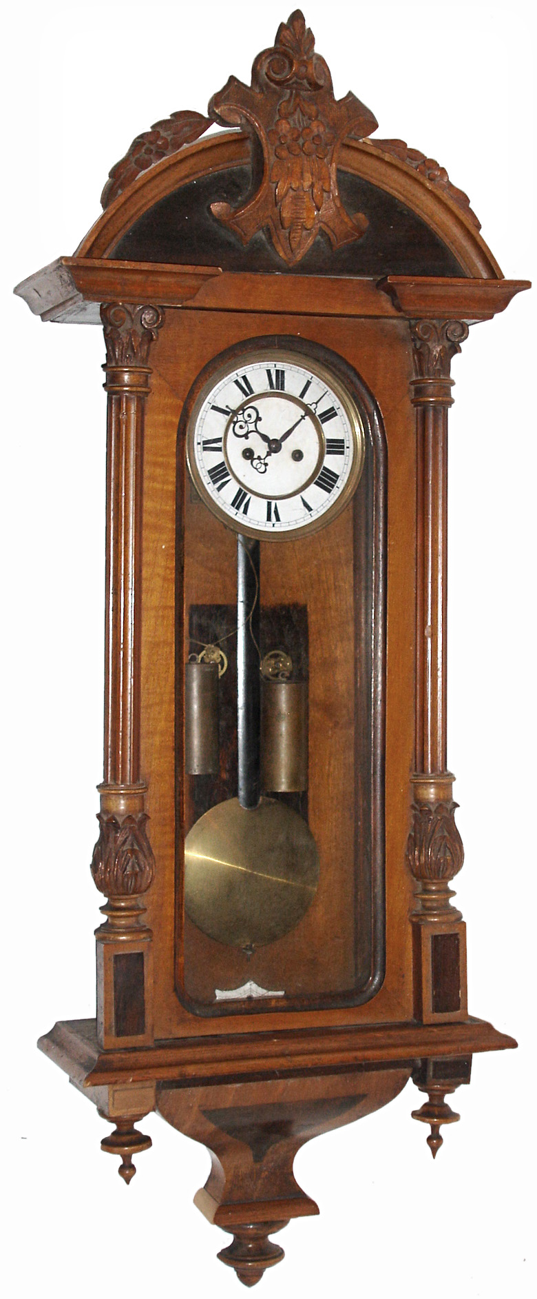 Remember (Gebruder Resch), Austria, walnut 8 days, time and strike, 2 weight Vienna regulator, c1875 — Antique Clocks Price Guide