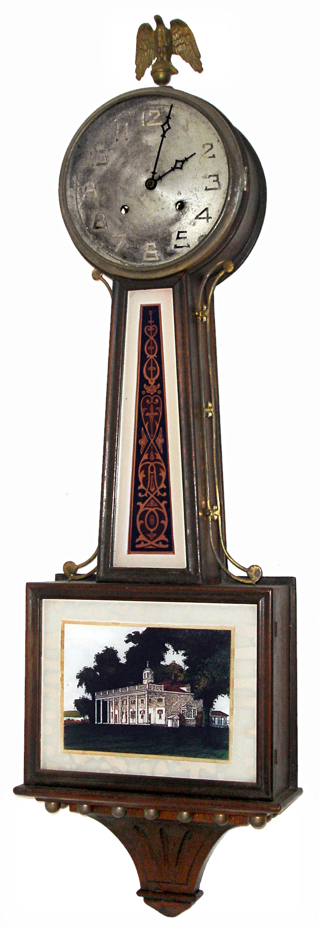 New Haven Clock Co., New Haven, Conn., "Willard" mahogany 8 days, time and strike, full size banjo wall clock, spring driven, c1929 — Antique Clocks Price Guide