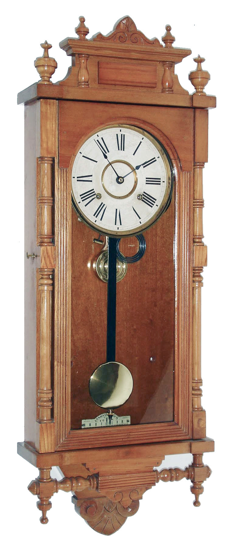 Ansonia Clock Co., Ansonia, Conn., "Queen Elizabeth", 8 day, time and strike, Ash case wall clock. c1901 — Antique Clocks Price Guide