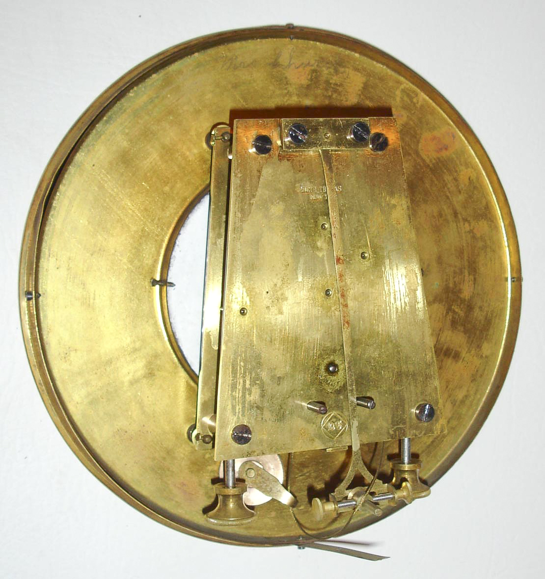 Chinese reproduction with Seth Thomas signature on dial and movement in a walnut case, weight driven wall clock, time only, c2000 — Antique Clocks Price Guide