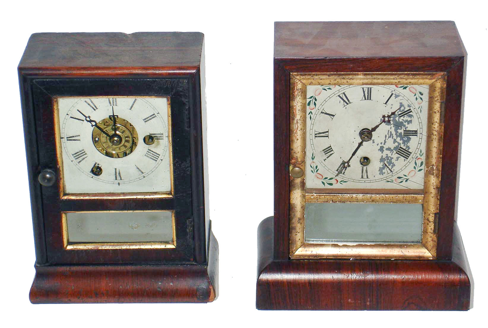 Clocks- 2 (Two): a Gilbert cottage timepiece and a Seth Thomas time and alarm, cottage timepiece, c1865 — Antique Clocks Price Guide