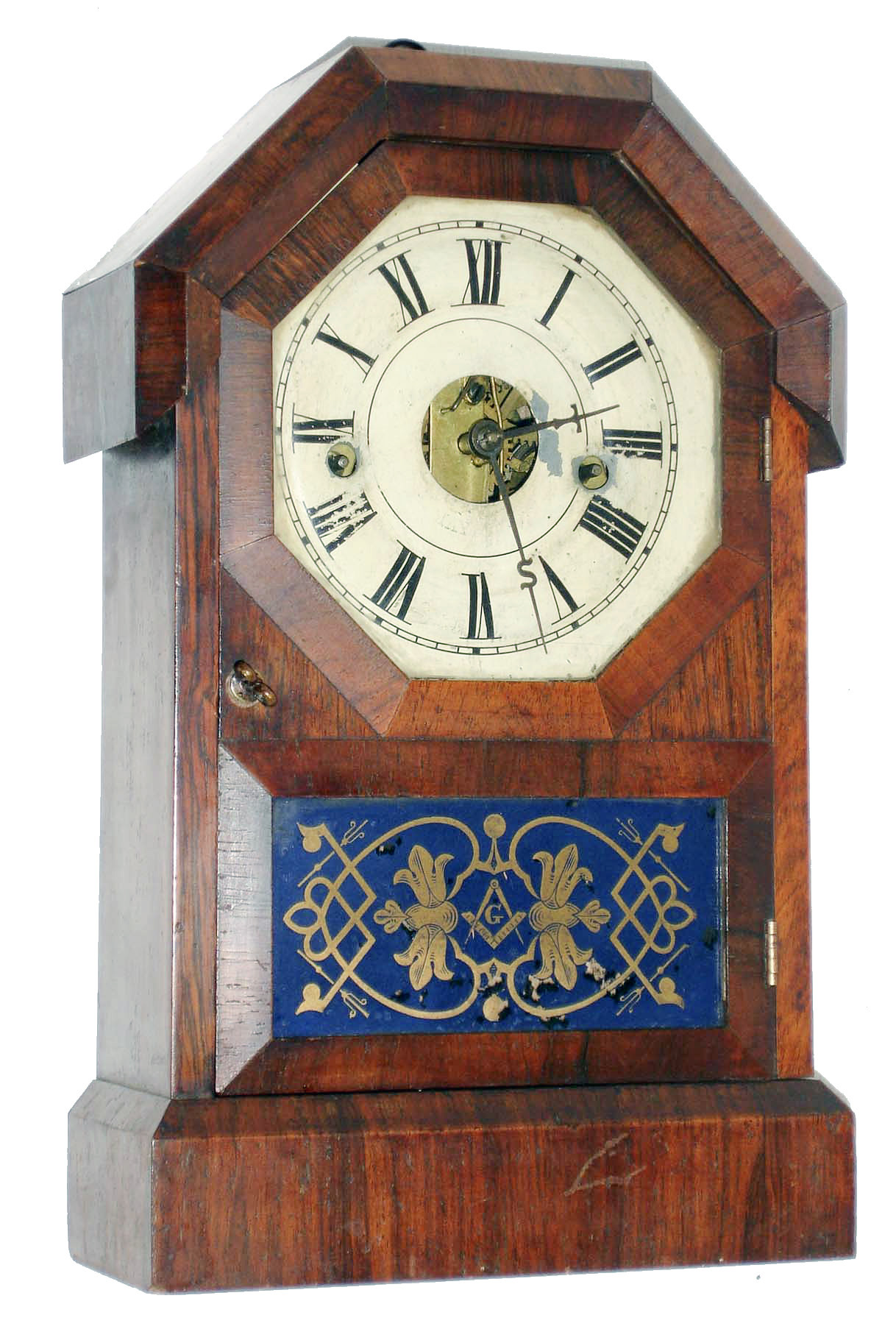 Seth Thomas Clock Co., Plymouth Hollow, Conn., "Octagon Top",  30 hour, time and strike, cottage clock. c1863 — Antique Clocks Price Guide