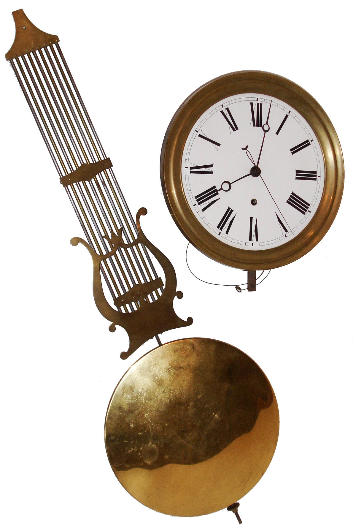 French pinwheel regulator 8 days, weight driven movement with center sweep seconds and gridiron pendulum, c1890 — Antique Clocks Price Guide