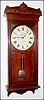 Seth Thomas Clock Co., Thomaston, Conn., "Regulator No. 30", 8 day, time only, weight driven movement with nickel plated pulley, weight, pendulum bob, indicator and hinges, in cherry case with painted metal dial, c1880